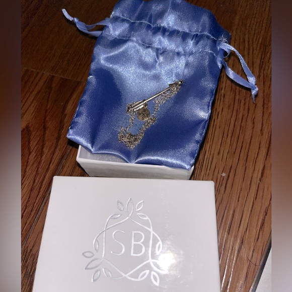 Something Blue Arrow and Compass Necklace - Picture 4 of 5